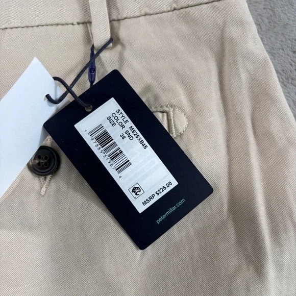 Peter Millar Crown Crafted Somerset Pants Sand 38x34 Linen Blend Golf NWT $225